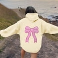 thumbnail image 7 of Yuanlong Womens Hoodies Oversized Pink Bow Graphic Long Sleeve Hooded Sweatshirts Spring Stylish Fashion Comfort Clothes, 7 of 7