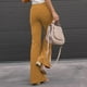 thumbnail image 1 of Pantalones Acampanados De Talle Alto Para Mujer, Diseño De Bolsillos Color Puro Pantalones Acampanados Con Parte Inferior De Campana Para Mujer Otoño Invierno Para Uso Diario ANGGREK  No, 1 of 5