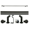 thumbnail image 3 of Thermaplus Blackout Curtain Rod Ball Finial Extendable 48 To 86 in Black, 3 of 4