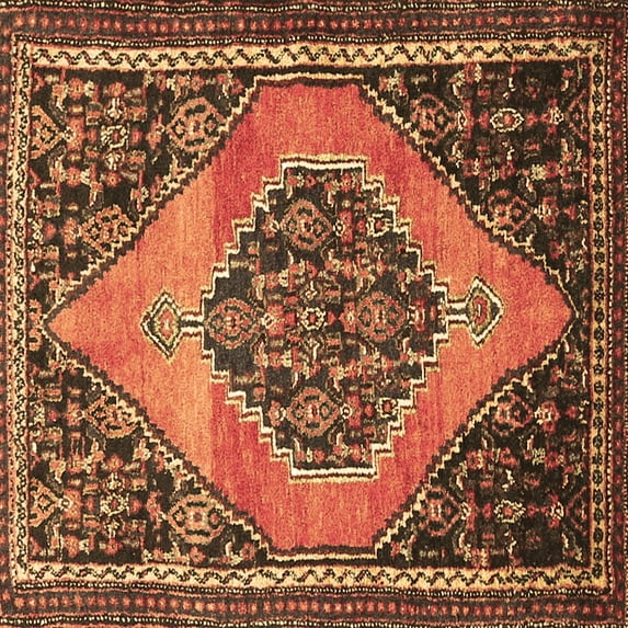 Ahgly Company Indoor Square Medallion Brown Traditional Area Rugs, 3' Square