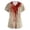 Beige, variant on Wutalume Halloween Costume Scrubs for Women - V-Neck Print, Pockets, Short Sleeve Nurse Uniform, Breathable Clinic Top,Black L