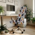 thumbnail image 3 of Renewold Black Cat Pumpkin Rose Gray Home Office Chair Cover for Armrest Chairs Universal Stretchable Rotating Boss Chair Slipcover Chair Protector Cover for Office Halloween Decor, L, 3 of 7