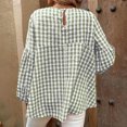 thumbnail image 4 of Cavosen Boho Tops for Women Long Sleeve Soft Lantern Pullover Shirts Crewneck Comfort Plaid Blouse Dressy Flowy Loose Fit Tees Basic Tops Fashion Resortwear Autumn Green 2XL, 4 of 7