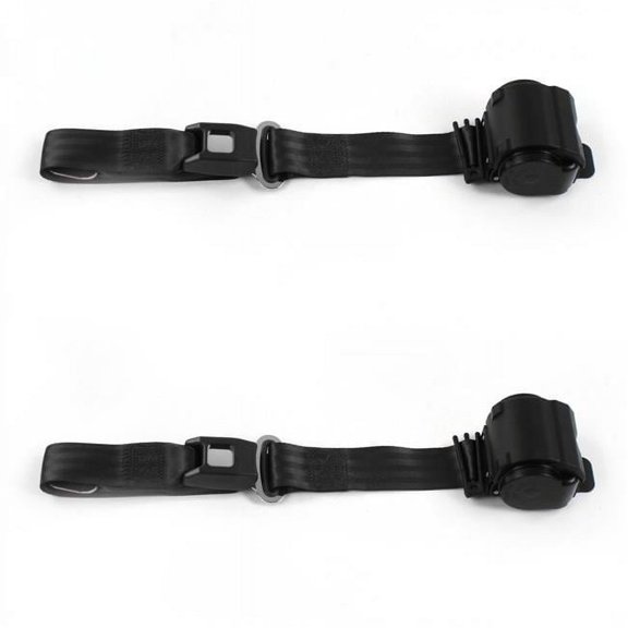 SafeTboy 662684 Standard 2 Point Black Retractable Bucket Seat Belt Kit for 1964-1966 Ford Mustang - 2 Belts