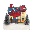 thumbnail image 2 of Casa navideña de estilo vintage con luz LED cálida en miniatura, pueblo nevado, hada navideña Escena de nieve c, 2 of 9
