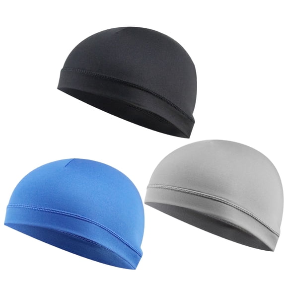 3 Pack Cycling Skull Caps for Men Skull Caps Helmet Liner Sweat Wicking Cap Running Hats Men