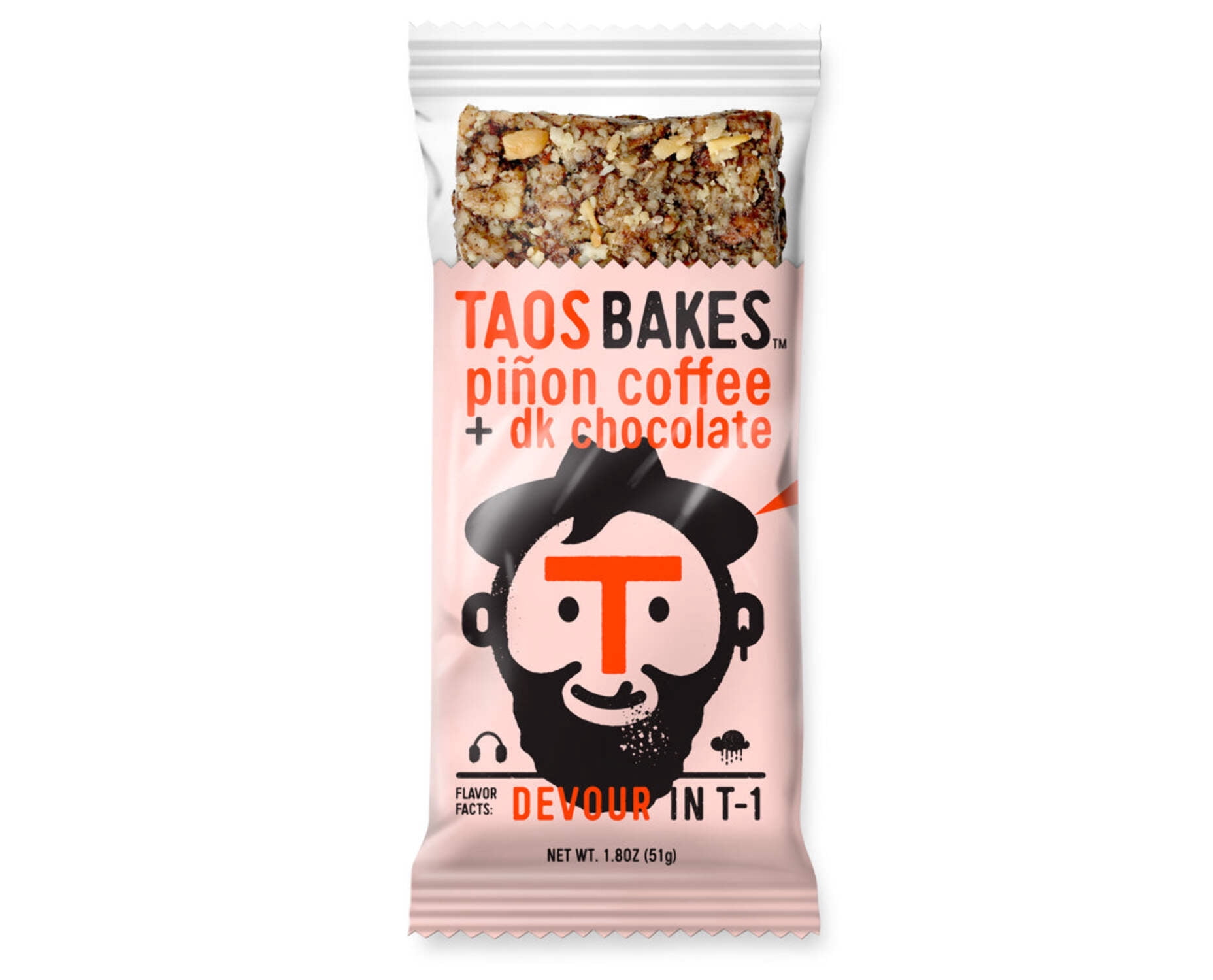 Taos Bakes - Breakfast Bars - Piñon Coffee + Dark Chocolate - Gluten Free, Non-GMO - 12 pk, 1.8oz ea