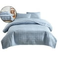 thumbnail image 1 of Dvruxg Double Sided Washed Quilted Bed Cover Set (3 Pcs) – Solid Color Comforter Cover with 2 Pillowcases (20x26 inch) – Soft, Breathable Polyester Bedding for All Seasons, 1 of 5