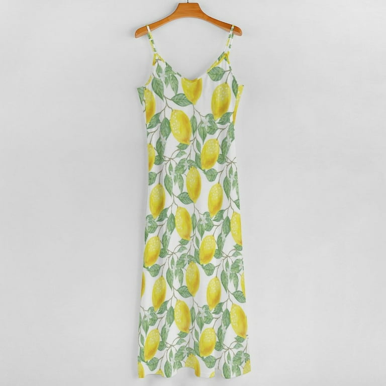 Citrus Fruits Summer Sleeveless Suspender Dress Summer Fashion