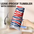 thumbnail image 5 of Insulated 20oz Geometric Texture Tumbler with Handle, Stainless Steel Double Wall Travel Coffee Mug Leak Proof Straw, 5 of 5