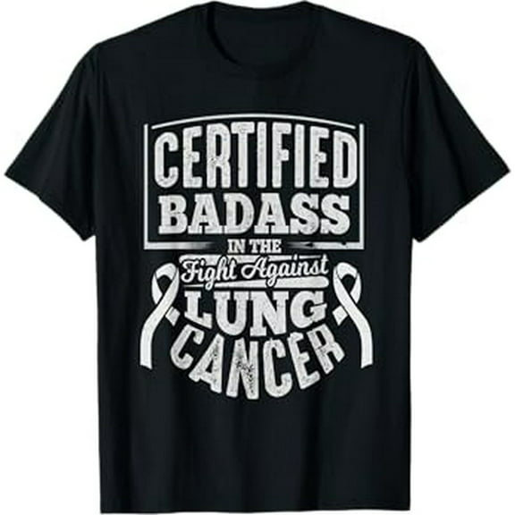 Badass Lung Cancer Awareness T Shirt Women Men Gifts T-Shirt