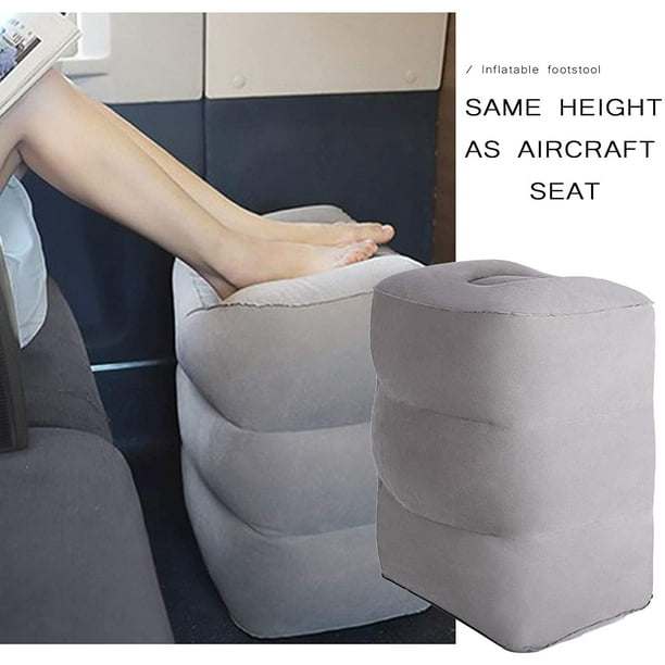 Inflatable Foot Rest Travel PVC Pillow Cushion Foot Pads Leg Up Footrest Portable Foot Stool Pad for Aircraft Train Car Office Nap Home Relax