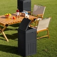 thumbnail image 5 of 33 Gallon Outdoor Trash Can with Lid, Heavy Duty Waterproof Resin Garbage Bin for Patio, Poolside, Backyard (2-Pack, Black), 5 of 7