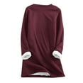 thumbnail image 3 of Qertyioot Grande Taille Tops pour Femmes, Mode des Femmes Impression de Noël Peluche vers le Bas Isolation Manches Régulières Hiver Manches Lâches, 3 of 3