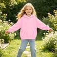 thumbnail image 4 of Wilark Girls Oversized Hoodies Sweatshirts with Pockets Size 5-14, Pullover Casual Fleece Warm Long Sleeve Kids Fall Winter Tops Pink, 4 of 7
