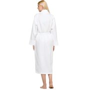 Turquaz Linen Turkish Cotton Waffle Velour Shawl Unisex Bathrobe White XXL