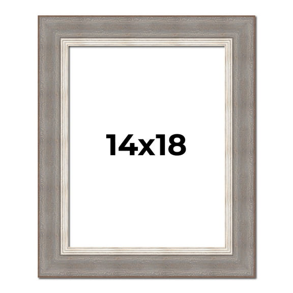 14x18 Frame Grey Real Wood Picture Frame Width 2.75 Inches | Interior Frame Depth 0.5 Inches |