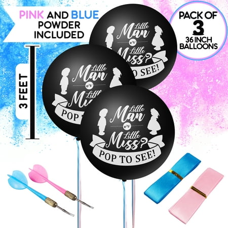 Reveal Squad Baby Shower Gender Reveal Party Supplies Decoration Kit for Boy and Girl in Blue and Pink Smoke Bombs