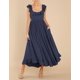 thumbnail image 4 of Vestido de verano R.Vivimos sin mangas con volantes bohemio para mujer, 4 of 6