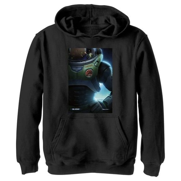 Boy's Lightyear Spacesuit Poster  Pull Over Hoodie Black X Large