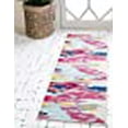 thumbnail image 3 of Unique Loom Tapis de Course Abstrait Moderne de la Collection Estrella, 2 Pieds 7 Pouces x 10 Pieds, Rose/ivoire, 3 of 10