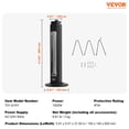 thumbnail image 2 of VEVOR Infrared Heater, 1500W Oscillation Electric Space Heater, Patio Heater w/ 2 Speeds, Outdoor/Outdoor for Bedroom,Studio,Porch,Dining Room,Studio, Stand,31.5 in L, Black, 2 of 9