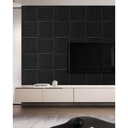 Sound Proof Foam Panels with Sticker, Wedge Acoustic Foam Panels Soundproof Absorbing Noise Cancelling Wall Panels 12 Pack Black 12 x 12 x 0.9