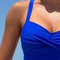 thumbnail image 5 of MSJUHEG Bathing Suit Monokini,Hollow Monokini Swimwear,Monokini,Ruched Monokinis,V Neck,Full Coverage Slimming Swimwear,Strapless Bathing Suits Blue M, 5 of 5