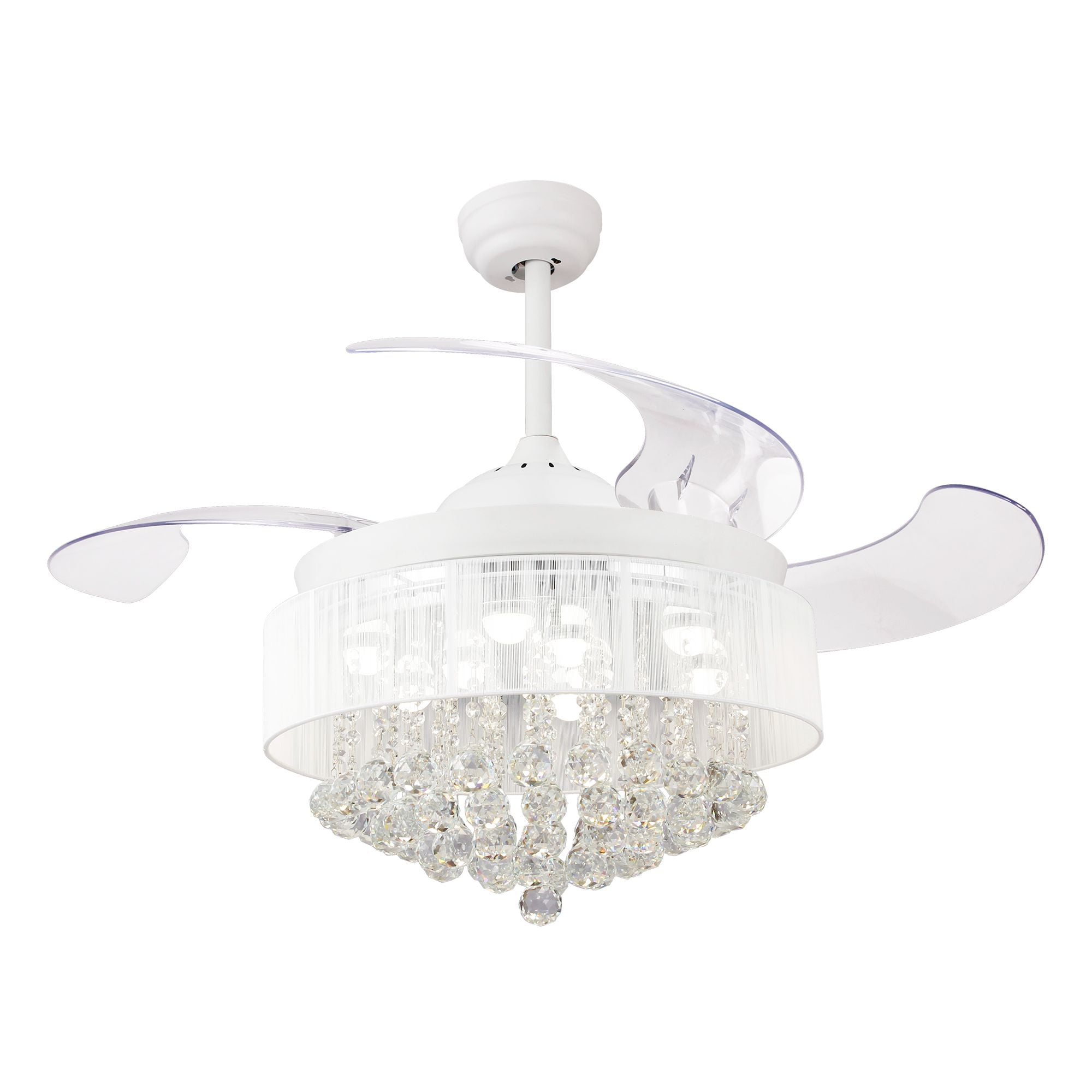 Ceiling Fans with Lights 42" Modern White Ceiling Fan ...