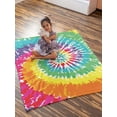 thumbnail image 6 of Colorful Tie Dye Rainbow Peace Soft Throw Blanket All Season Microplush Warm Blankets Lightweight Tufted Fuzzy Flannel Fleece Throws Blanket for Bed Sofa Couch 60"x50", 6 of 6