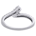 thumbnail image 4 of 14K White Gold Two Stone Bypass Diamond Love & Friendship Engagement Ring 3/4 Ct, 4 of 5