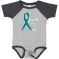 thumbnail image 3 of Inktastic Faith Over Fear Ovarian Cancer Awareness with Teal Ribbon Boys or Girls Baby Bodysuit, 3 of 5