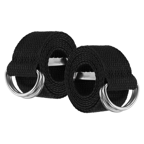 Uxcell Web Football Belt, Men Canvas Belt Web Flag Football D Ring, Adjustable Soccer Replacement Strap 51 Inch & 2 Pcs & Canvas & Black