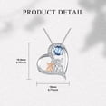 thumbnail image 3 of Highland Cow Necklace 925 Sterling Silver December Birthstone Heart Pendant Necklaces for Women Mother and Me Birthday Jewelry Gifts 18" + 2" Extender, 3 of 6