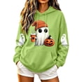 thumbnail image 2 of SSZMDLB Women Fall Holiday Hooded Graphic Casual Pullover Tops Long Sleeve Crew Neck Sweatshirt Tee Loose Fit Streetwear Y2K Aesthetic Cozy Outdoor Party, Mint Green L, 2 of 6