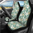 thumbnail image 2 of HUIACONG Floral Car Seat Covers for Women Flowers Car Accessories Seat Covers Full Set with Steering Wheel Cover Armrest Cover Seat Belt Pads Headrest Cover Coasters Keychain Universal Fit 14 Pcs, 2 of 5