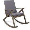 thumbnail image 2 of Noble House Gus Acacia Wood Rocking Chair & Cushion Grey/Grey, 2 of 20