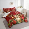 thumbnail image 3 of jejeloiu Christmas Reindeer Bedding Comforter Set 7 Pieces,Merry Xmas Full Bedding Set,Tropical Plant Leaves Fitted Sheet Flat Sheet For Teens,Breathable Home Decor Reversible, 3 of 8