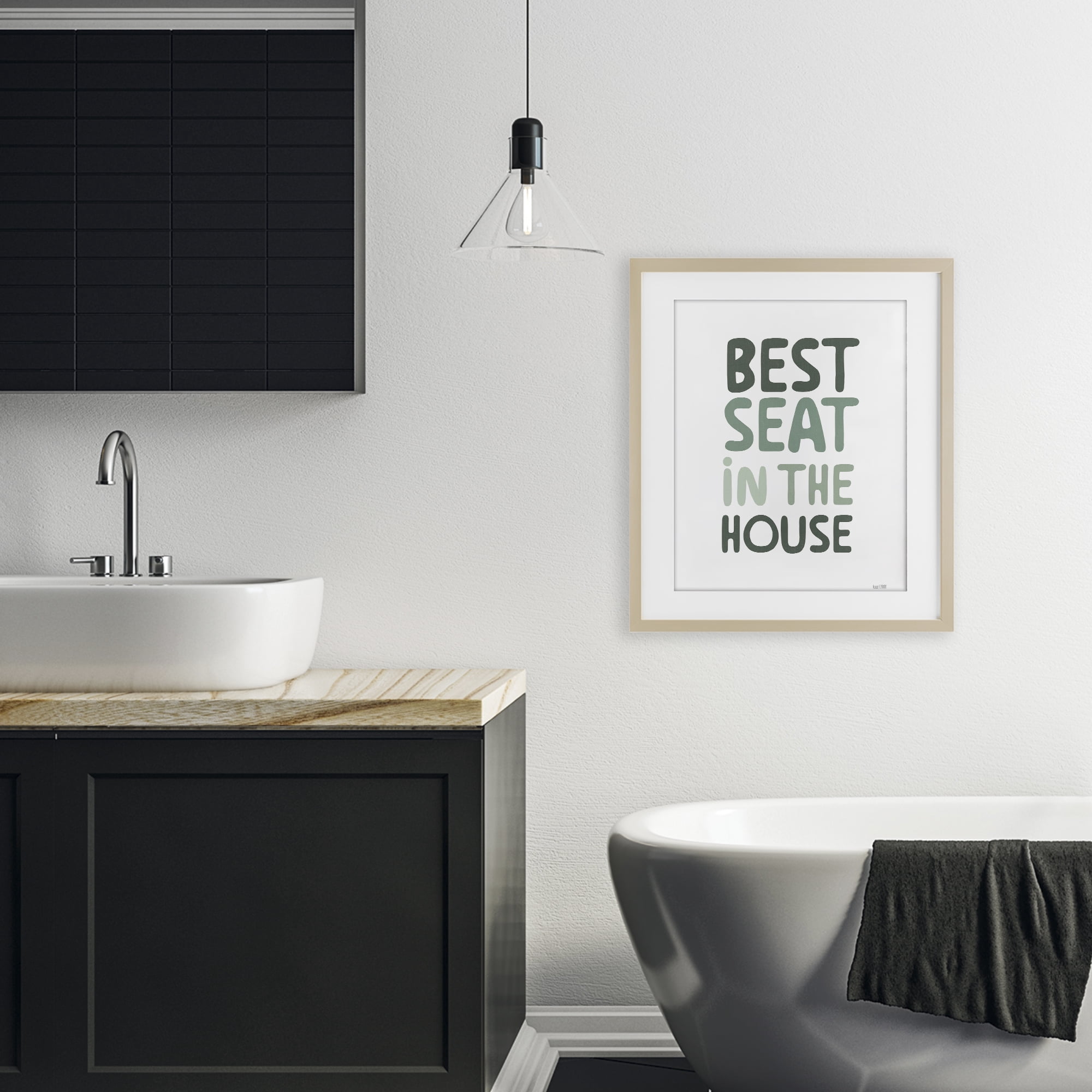 Stupell Industries Green Best Seat in House Birch Framed Print Under Glass, design by House Fenway