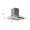 thumbnail image 4 of Ancona Hotte de Cuisinière Îlot Convertible Noturna IG en Verre de 30” en Acier Inoxydable avec Fonction Veilleuse, 4 of 4