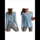 thumbnail image 3 of Camisetas Deportivas de Larga para Mujer, con Protección Solar UPF 50+, para Correr, Gimnasio, Secado Rápido Azul Gris XL, 3 of 7