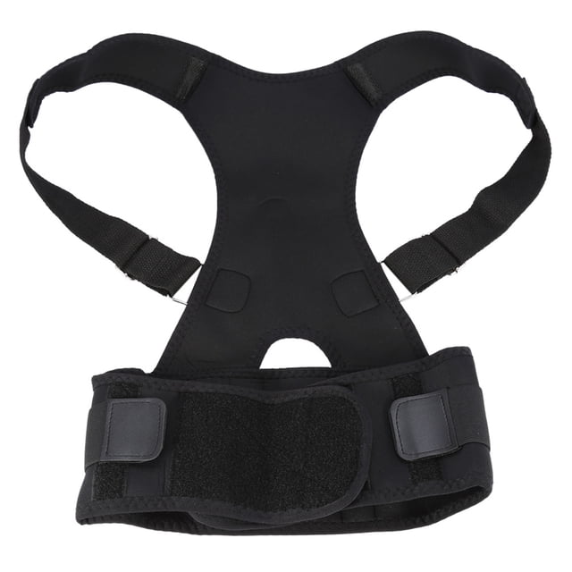 Cinturón corrector de postura ajustable para espalda y lumbar (negro XXL)