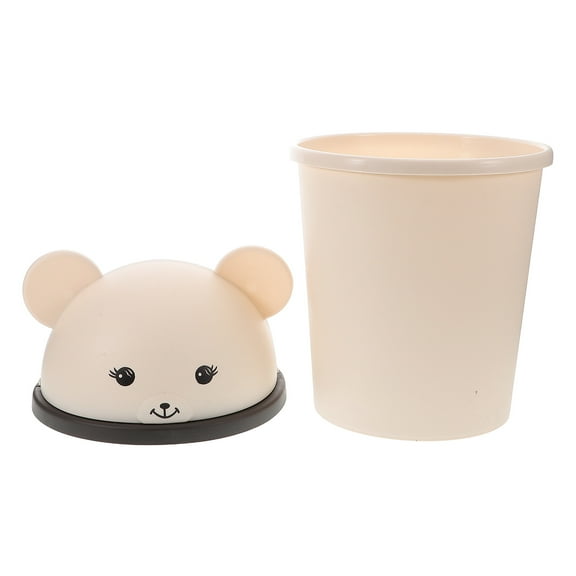 unbranded Large Capacity Trash Can with Swing Lid Cute Bear Shaped Wastebasket for Bathroom, Kitchen, Bedroom, Living Room, Office 10L