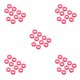 thumbnail image 1 of Minnieouse 10x Tijeras de peluquero Tijeras Anillo de dedo Empuñaduras Insertos Rosa roja Type2, 1 of 1