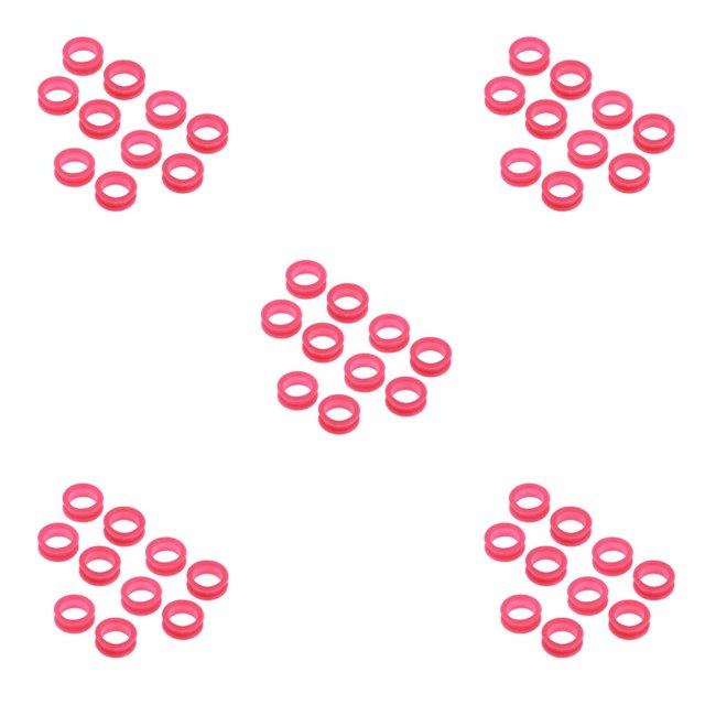 Minnieouse 10x Tijeras de peluquero Tijeras Anillo de dedo Empuñaduras Insertos Rosa roja Type2