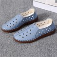 thumbnail image 4 of Vedolay Casual Shoes For Summer Loafers for Women Slip On Leather Comfort Rubber Sole Flats Shoes,Sky Blue 8.5, 4 of 5