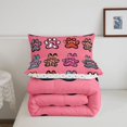 thumbnail image 5 of Homewish Dog Paws Full Size Comforter Sets,Cartoon Animal Bedding Comforter Set,Pink,Polkadot Reversible,3-Piece,1 Comforter and 2 Pillowcases, 5 of 7