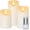 3"x4"5"6", Textured, variant on 4"x12" Outdoor Waterproof Flameless Candles with Timers and Remote Control, Battery Operated Candles, LED Plastic Candles, Dark Ivory, Set of 2