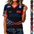 thumbnail image 2 of 2026 New USA Soccer Jersey for Women, United States Jersey Soccer, Jersey USA Fans V Neck Short Sleeve Football Retro Streetwear Outdoor T Shirt for Adult(Red, M), 2 of 6