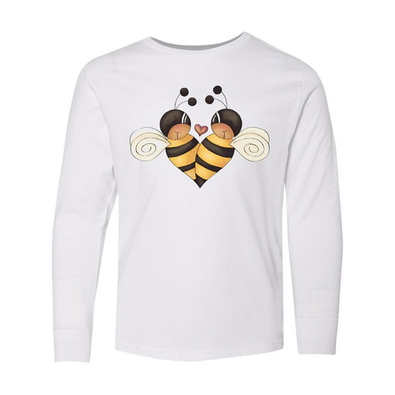 Inktastic Valentine's Day Bumble Bees Long Sleeve Youth T-Shirt